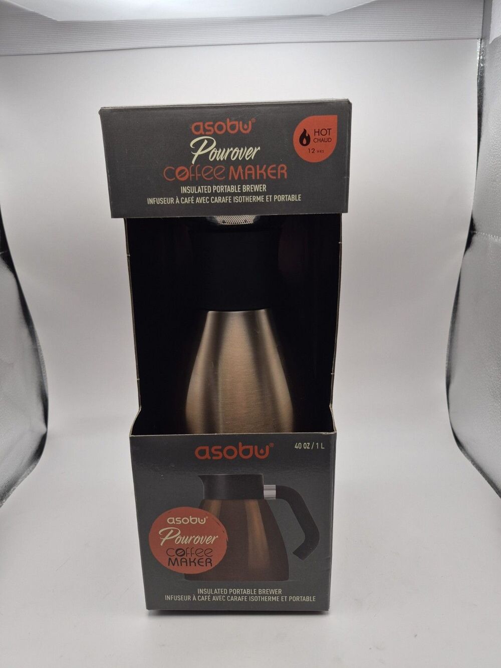 Asobu Insulated Pour-over Coffee Maker Removable Carafe 40 oz Copper NIB